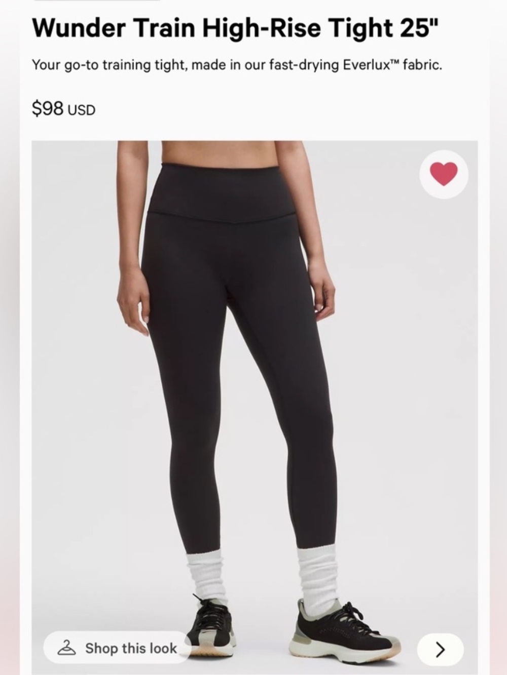 Two Pairs of Lululemon Wundertrain High Rise Legging 25” in Black